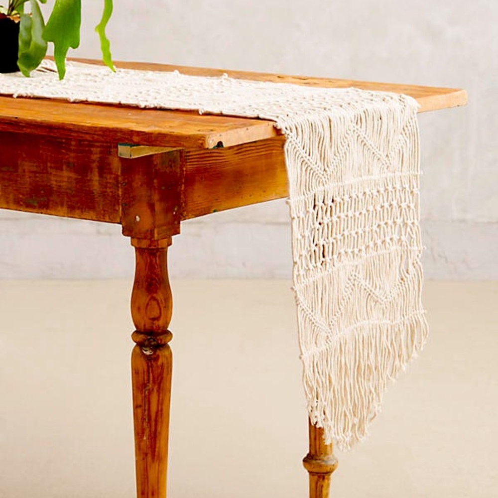 Anthropologie Macrame table runner